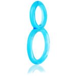 Ofinity Double Cock Ring – Blue, Phthalate-Free - Image 3