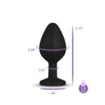 Cheeky Charms Gemma Pink Gem Medium Anal Plug – Black Silicone - Image 12