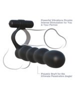 Fantasy C-Ringz Posable Partner Double Penetrator Vibrating Cock Ring – Black - Image 7