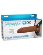 Fantasy X-Tensions Elite 6" Silicone Hollow Strap Dual Density Brown - Image 2
