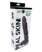 Real Skin 12 Dual Layer Dildo - Dark Brown - Image 2