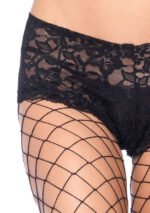 Fence Net Boy Short Pantyhose - One Size - Black - Image 2