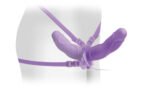 Fetish Fantasy Elite Vibrating Double Delight Strap-on - Purple - Image 3