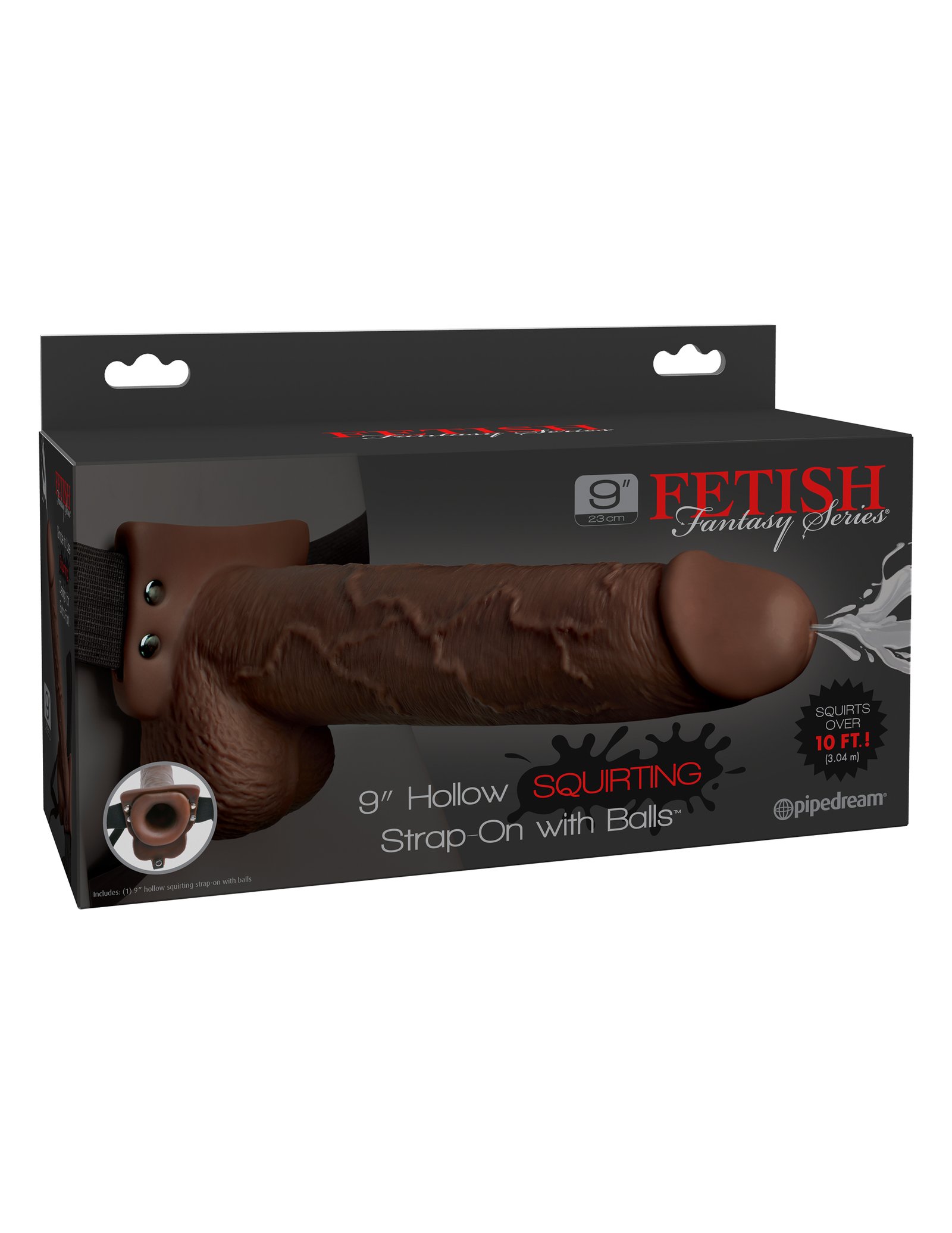fetish-fantasy-series-9-inch-hollow-squirting-strap-on-with-balls-brown Fetish Fantasy Series 9 Inch Hollow Squirting Strap-on With Balls - Brown - Image 1