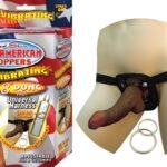 Afro American Whoppers Vibrating 8-Inch Dong With Universal Harness - Brown
