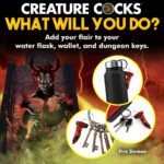 Fire Demon Keychain – Red/Black Silicone - Image 4