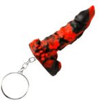Fire Demon Keychain – Red/Black Silicone - Image 5