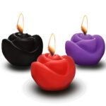 Fire Garden 3pc Rose Candle Set - Black, Purple, Red - Image 2