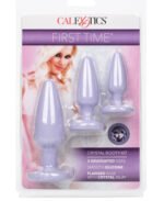 First Time Crystal Booty Kit 3-Piece Graduated Anal Plug Set – Purple - Image 2