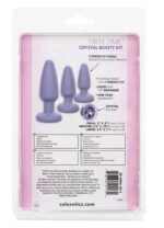First Time Crystal Booty Kit 3-Piece Graduated Anal Plug Set – Purple