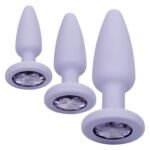 First Time Crystal Booty Kit 3-Piece Graduated Anal Plug Set – Purple - Image 3