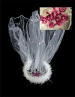 Flashing Bride-to-Be Tiara With a White Fur Veil - Image 2
