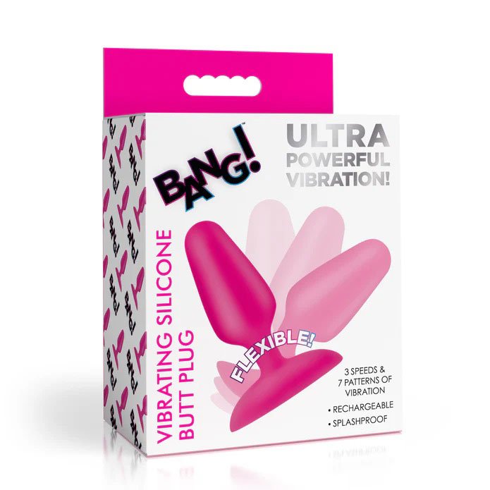 flexible-vibrating-silicone-butt-plug-pink Flexible Vibrating Silicone Butt Plug - Pink - Image 1