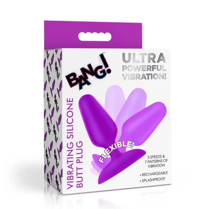 flexible-vibrating-silicone-butt-plug-purple Flexible Vibrating Silicone Butt Plug - Purple - Image 1