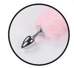 Foxy Tail - Light Up Faux Fur Butt Plug - Pink Plug - Pink - Image 2