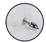 Foxy Tail Light Up Faux Fur Anal Plug – White - Image 4
