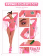 Fringe Benefits 2-Piece Bodysuit and Pasties Set – Pink - Image 2