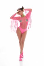Fringe Benefits 2-Piece Bodysuit and Pasties Set – Pink