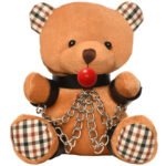 Gagged Teddy Bear Plush with Restraint Cuffs and Chains – Brown - Image 7
