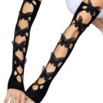 Butterfly Cut Out Arm Warmers - One Size - Black