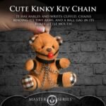 Gagged Teddy Bear Keychain – Burnt Orange - Image 2