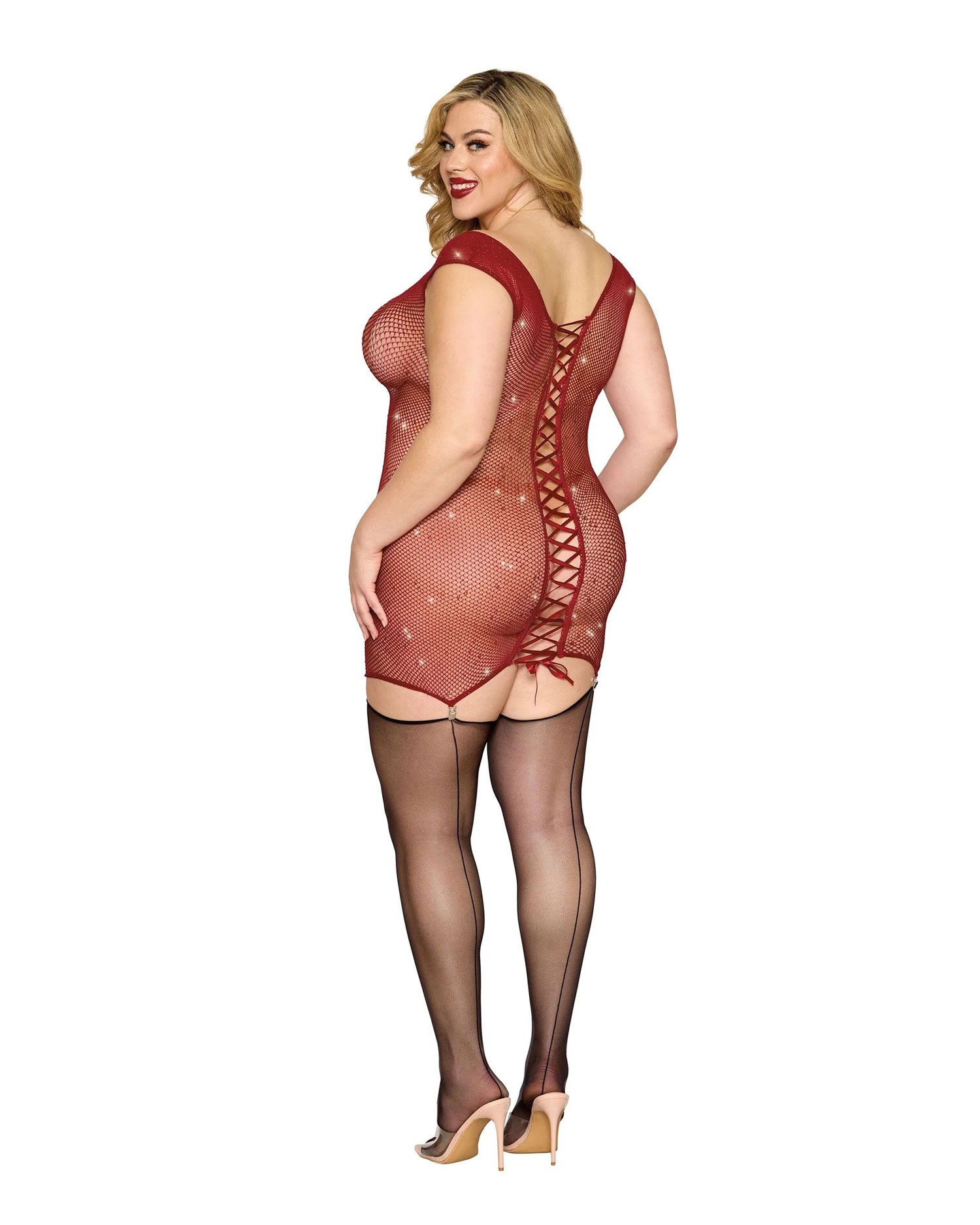 garter-slip-dmnd-one-size-queen-red Garter Slip Dmnd - One Size Queen - Red - Image 1