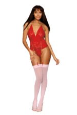 Garter Teddy Stretch Lace One Size Ruby - Image 2