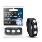 Performance Vs5 Silicone 3-Snap Cock Ring – Black - Image 2