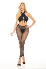 Gives You Hell 3-Piece Nylon Lingerie Set – Black
