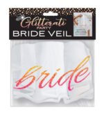 Glitterati Bride White Veil with Rose Gold Stamping
