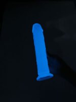 Glow-in-the-Dark Periwinkle Peen Dildo 8.5" - Image 7