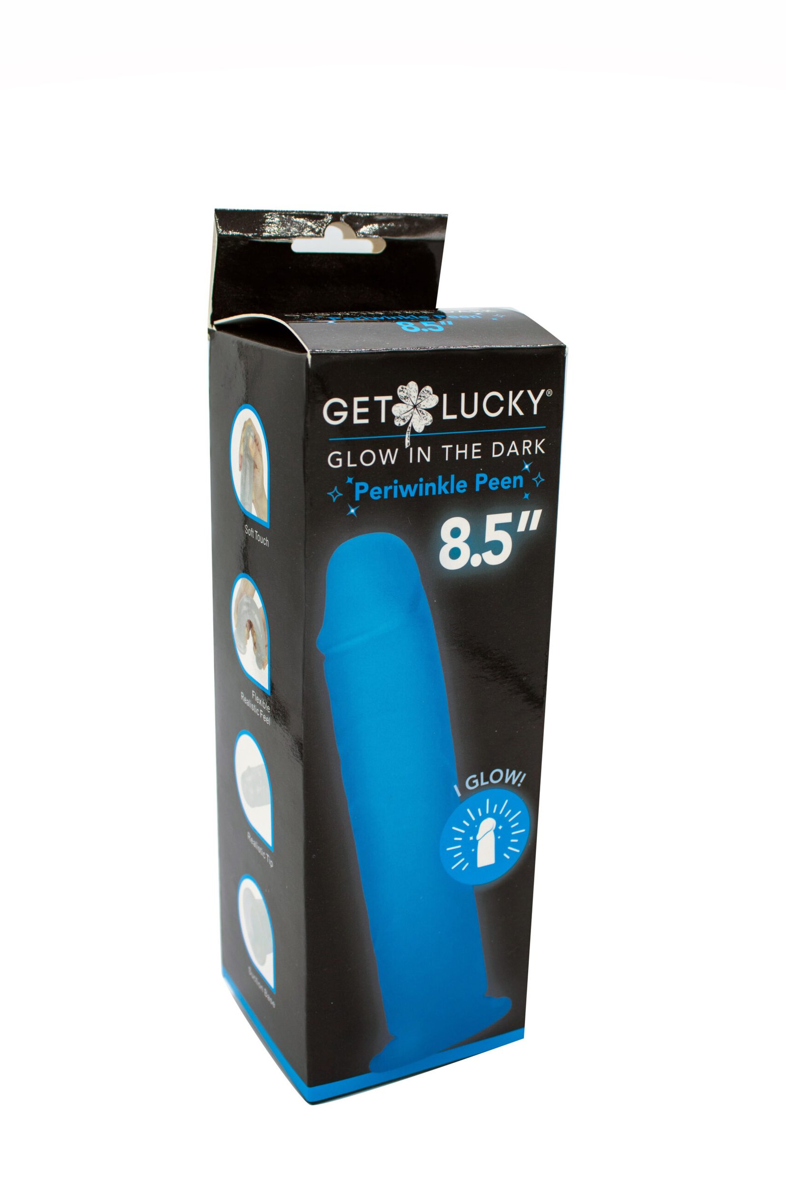 glow-in-the-dark-periwinkle-peen-dildo-85 Glow-in-the-Dark Periwinkle Peen Dildo 8.5" - Image 1