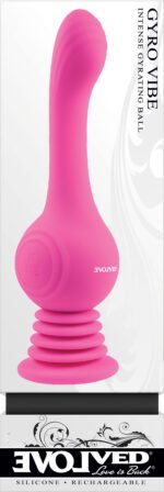 Gyro Vibe Rechargeable Vibrator with Gyrating Ball and Suction Cup Base – Pink - Image 9