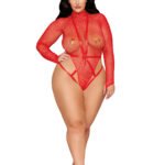 Teddy and Harness Dmnd - Queen Size - Poinsettia