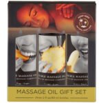 Edible Massage Oil Gift Set Box - 2 Fl. Oz. Bottles - Banana, Mango, Pineapple