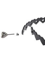 Heart Day Collar – Black Faux Leather Choker with Heart-Hex Key Lock