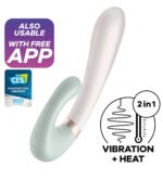 Satisfyer Heat Wave Mint Rechargeable Dual-Motor Vibrator with Heating Function – Mint - Image 4