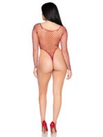 High-Cut Industrial Net Bodysuit - Os - Burgundy - Image 2