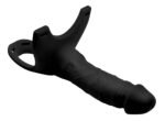 Hollow Silicone Dildo Strap-on - Black - Image 2