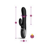 Hypnotic Clit Teaser and Thrusting Rabbit Vibrator – Black - Image 2