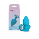 Gemma Clear Iridescent Gem Teal Silicone Plug - L - Image 4