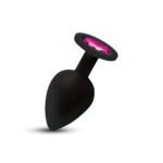 Gemma Pink Gem Black Silicone Anal Plug – Large - Image 5