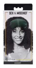 Indica Blindfold – Emerald Green Satin - Image 2