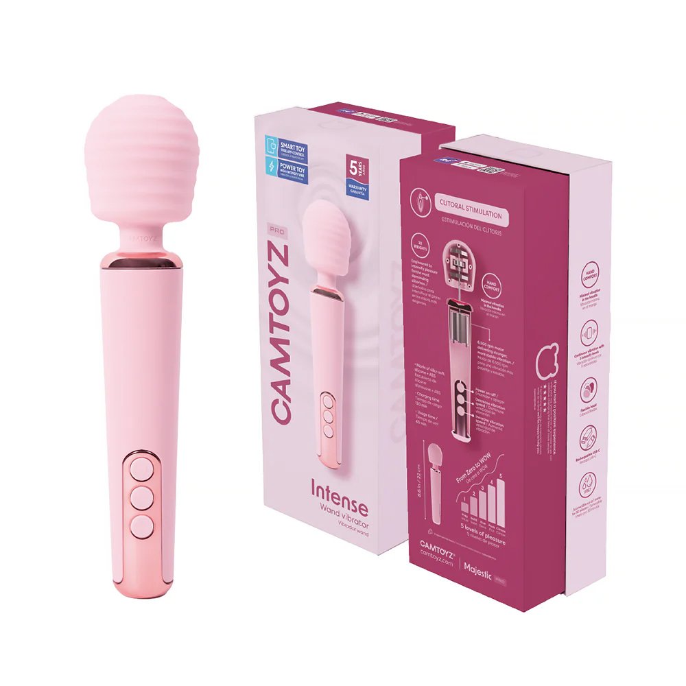 intense-camtoyz-wand-vibrator-with-app-pink Intense Camtoyz Wand Vibrator With App - Pink - Image 1