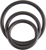 Spartacus Rubber Cock Ring Set – Black, 3 Rings - Image 2