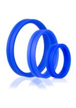 RingO Pro X3 Stretchy Silicone Cock Ring Set – Blue