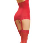 Sheer Garter Dress - One Size - Red