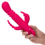 Jack Rabbit Signature Heated Silicone Triple Fantasy Rabbit - Pink - Image 5