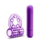 Play With Me - the Player - Vibrating Double Strap Ring - Purple - Image 4