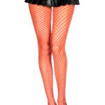Mini Diamond Net Spandex Pantyhose - One Size - Red